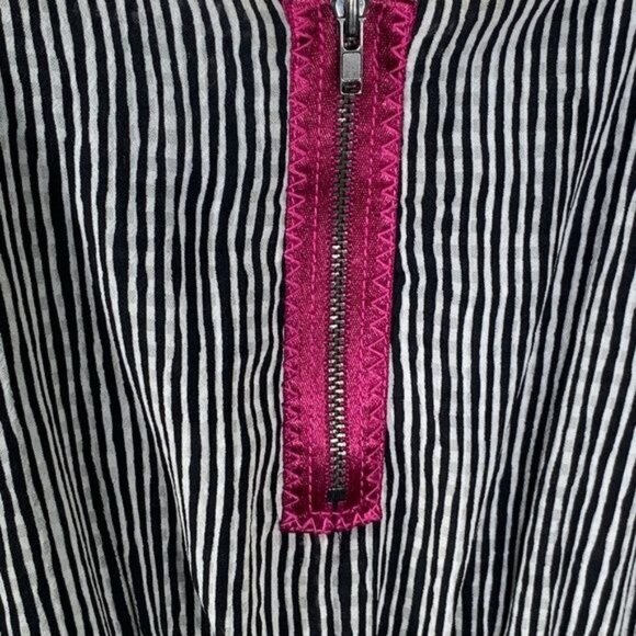 Rachel Roy Black White Stripe Mini Sheath Dress Sleeveless Sundress Small - Picture 13 of 13